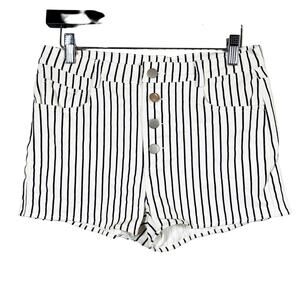 Altr'd State Sailor Stripe Button Fly Denim Jean Shorts Casual - 9